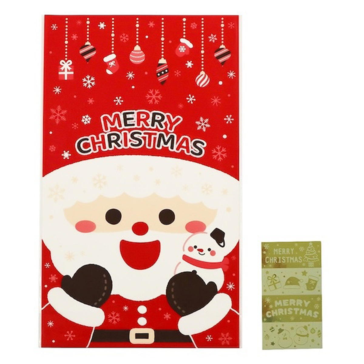 ビニールバッグ L マチ付 4P サンタ 305344