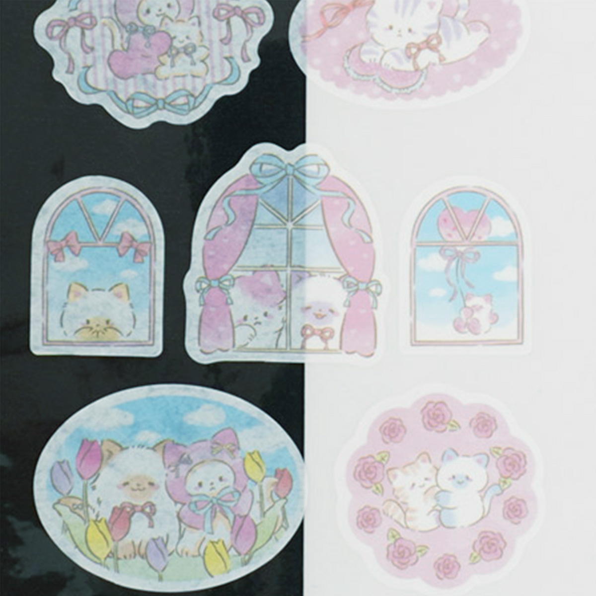 コレクションシール ふわふわ猫柄 305594