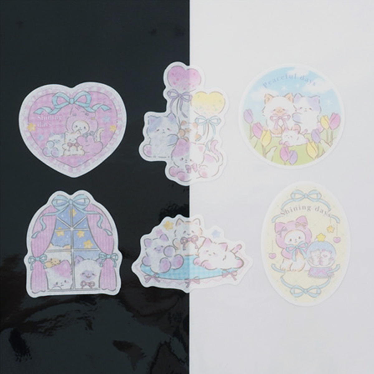 フレークシール ふわふわ猫柄 305595