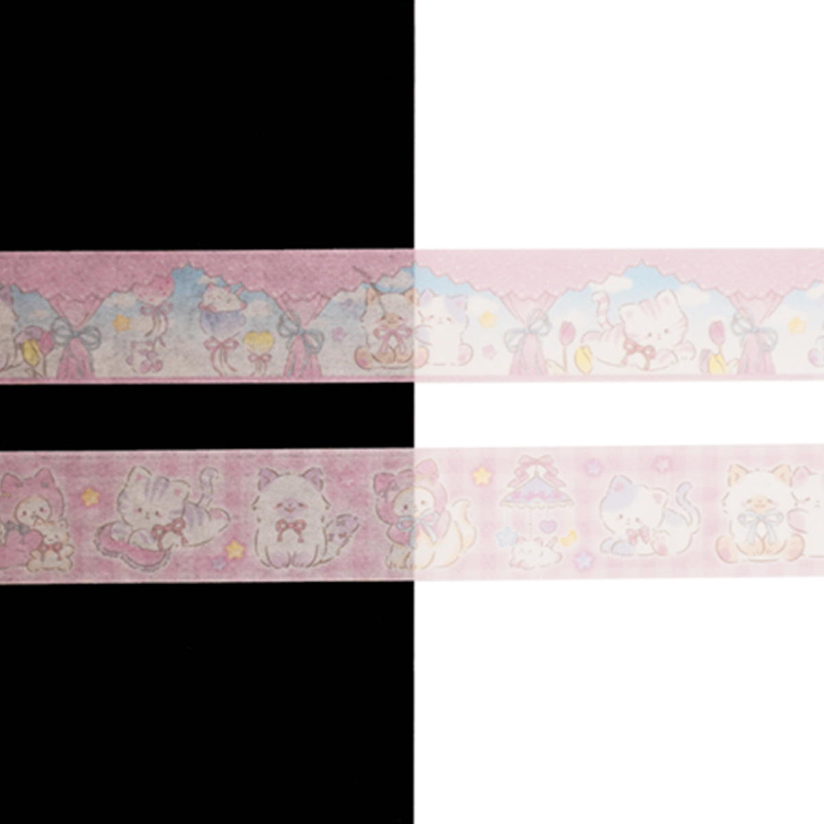 マスキングテープ 25mm幅 ふわふわ猫柄 305596