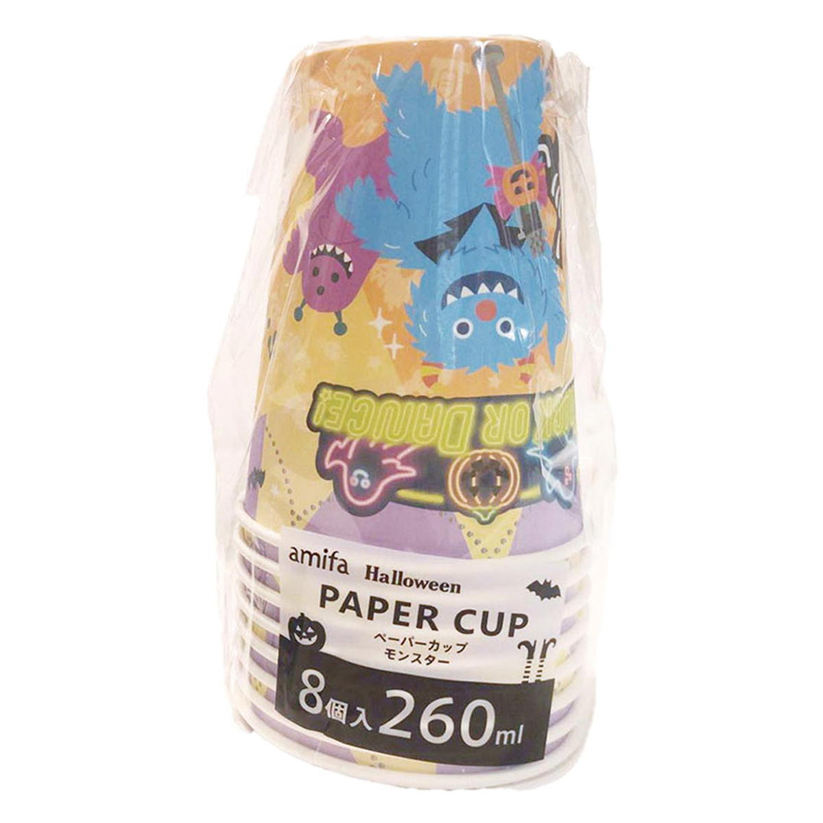 【在庫限り】ペーパーカップ 260ml 8P モンスター 306212