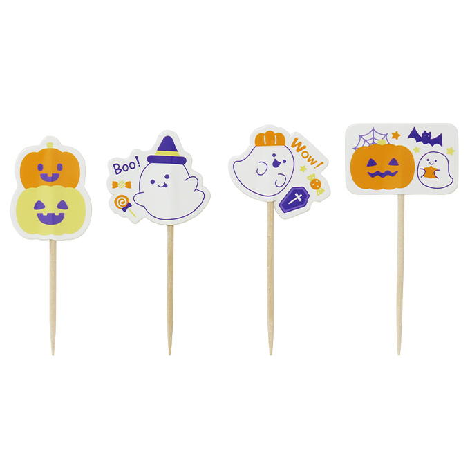フラッグピックゆるかわハロウィン柄8本 306235
