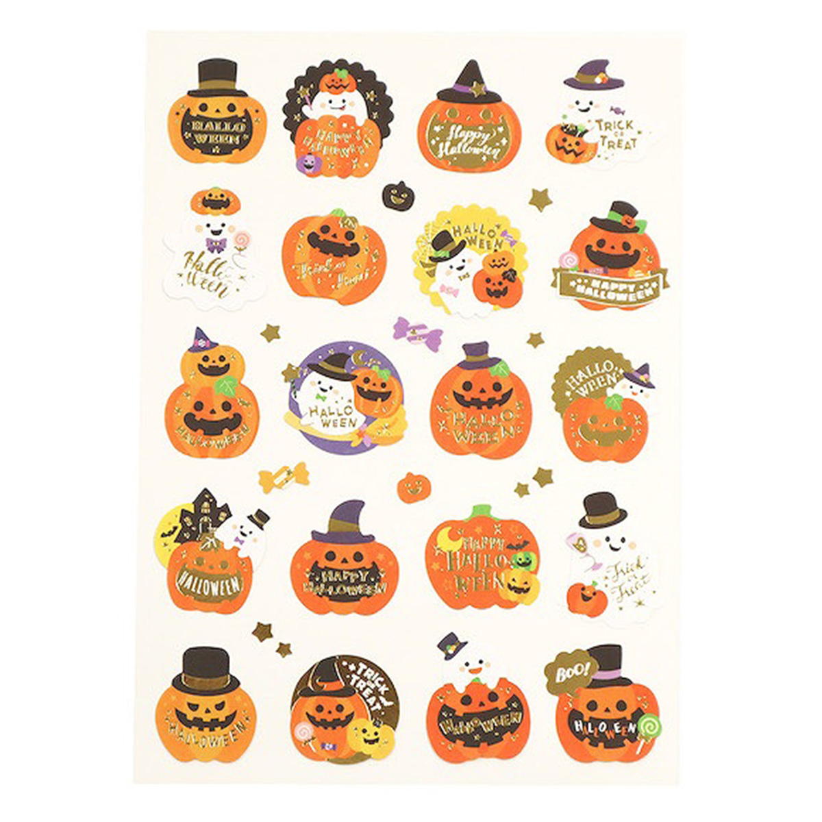 ラッピングシール 箔押し おかしなハロウィン 306308