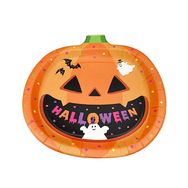 【在庫限り】ダイカットプレート 4P ハロウィンドリーム カボチャ型　306535