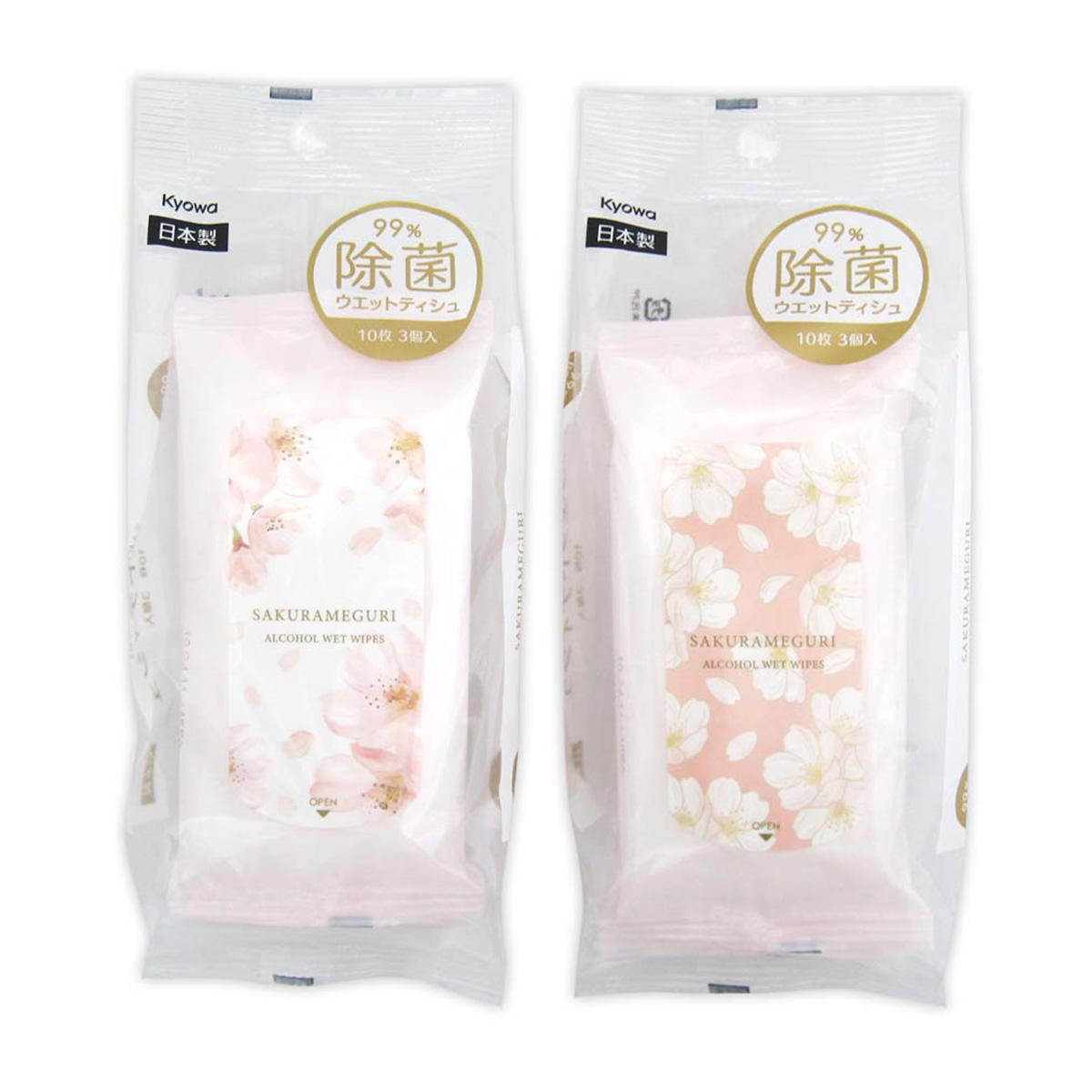 99％除菌ウエットティッシュ携帯用桜巡りSD10枚3P 307917
