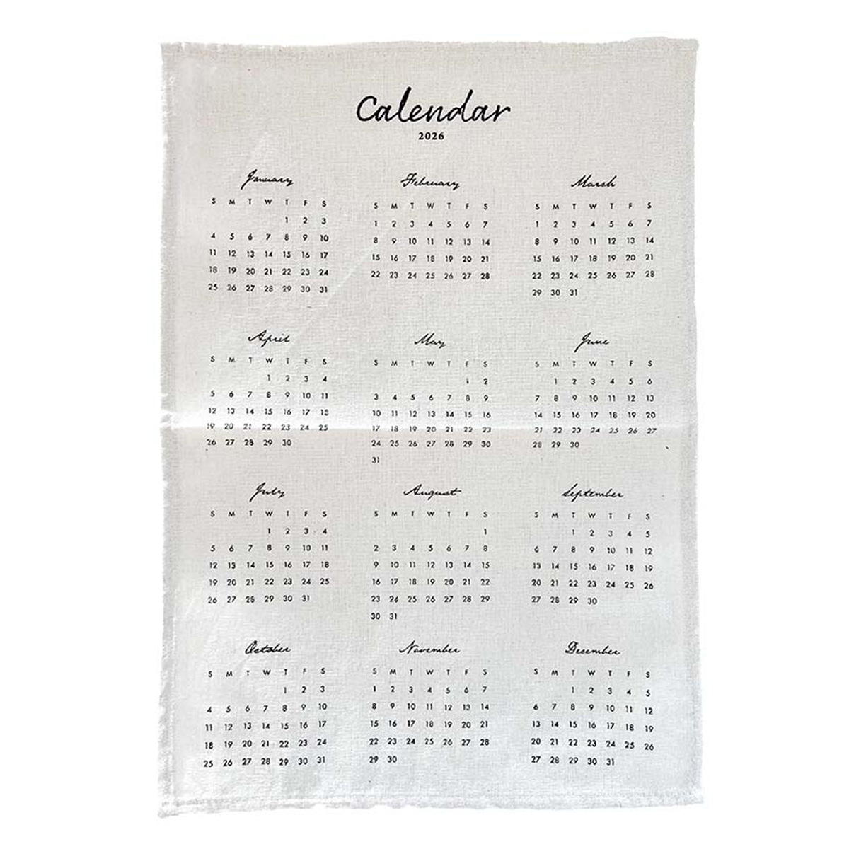 2026 B3ファブリックカレンダー 308241