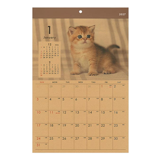 2027 壁掛け B4 クラフト ネコ写真 308715