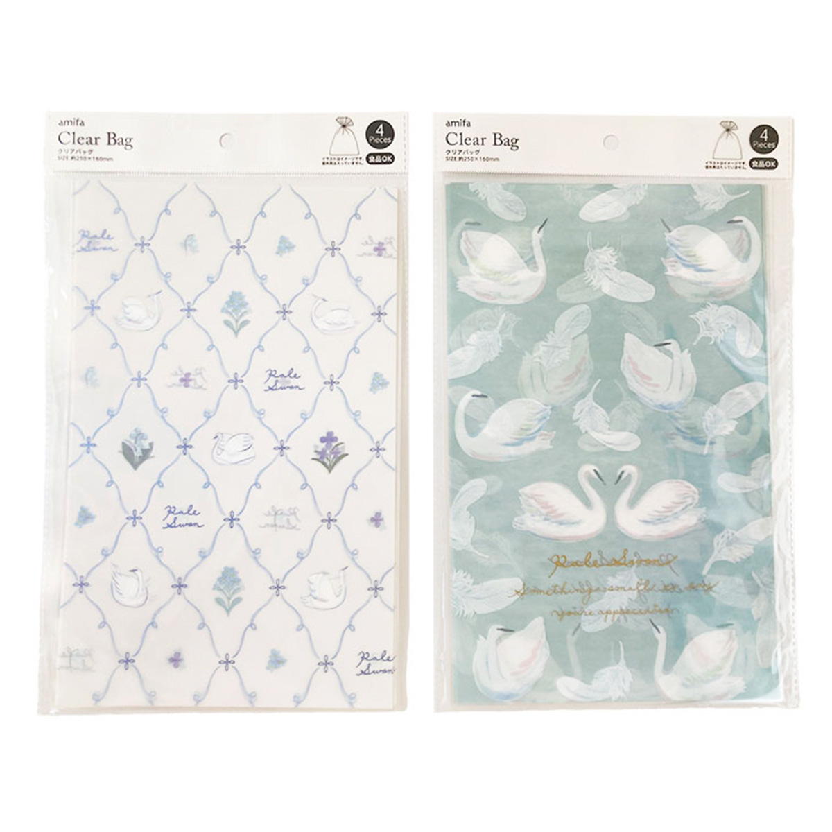 クリアバッグ L 4P ペールスワン 308920