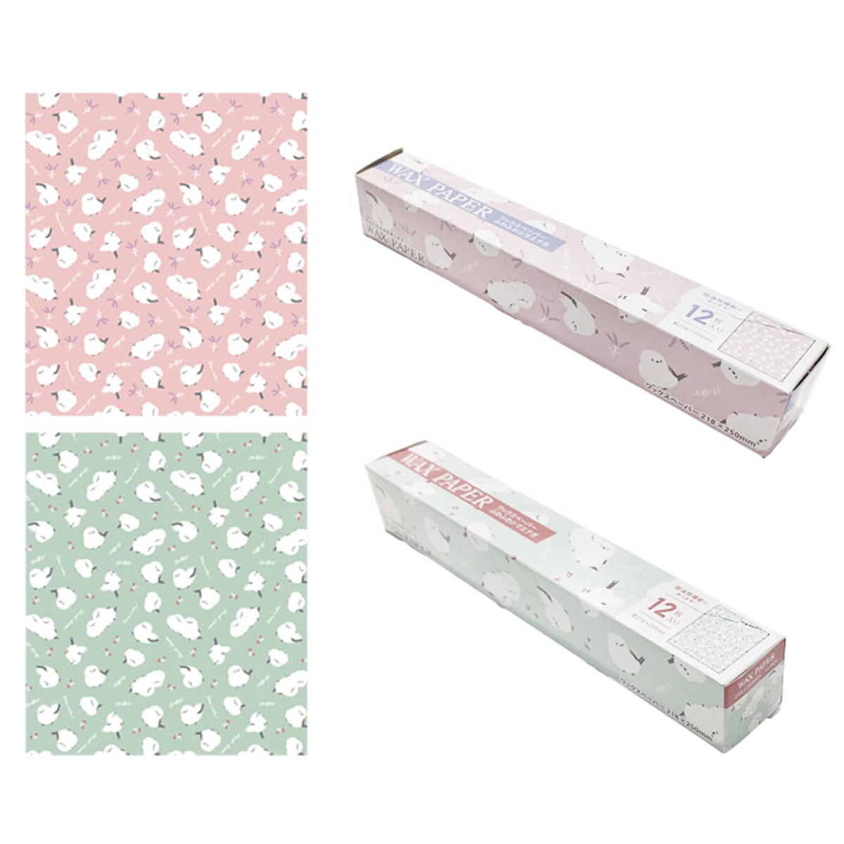 ワックスペーパー M 12P ふわふわシマエナガ 308950