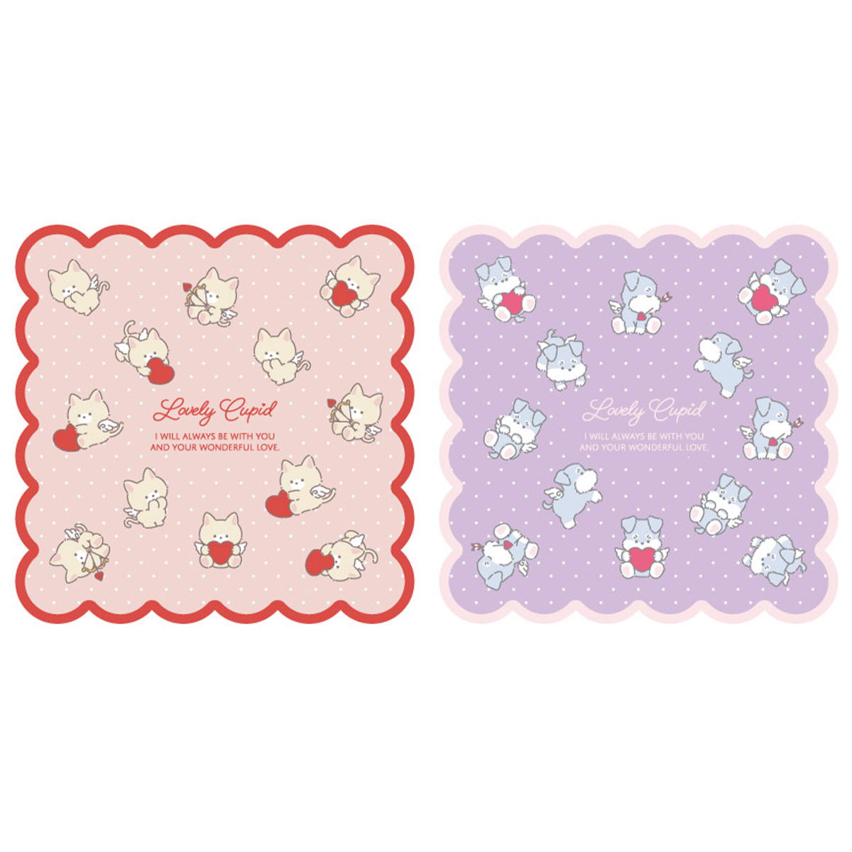 ダイカットプレート 角型スカラップ 4P ラブリーキューピッド 308957