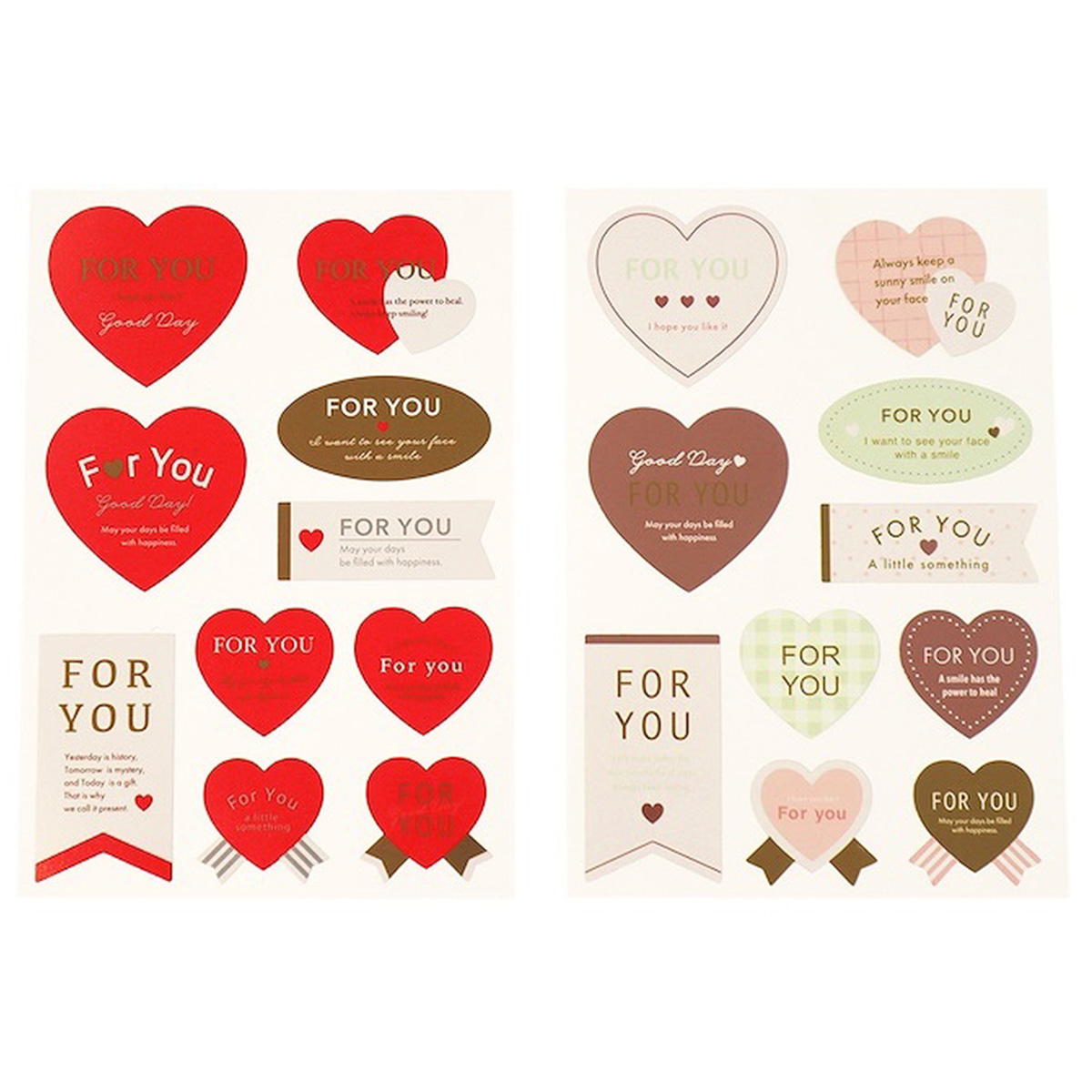 ギフトシール 2シート ピュアハート 309017