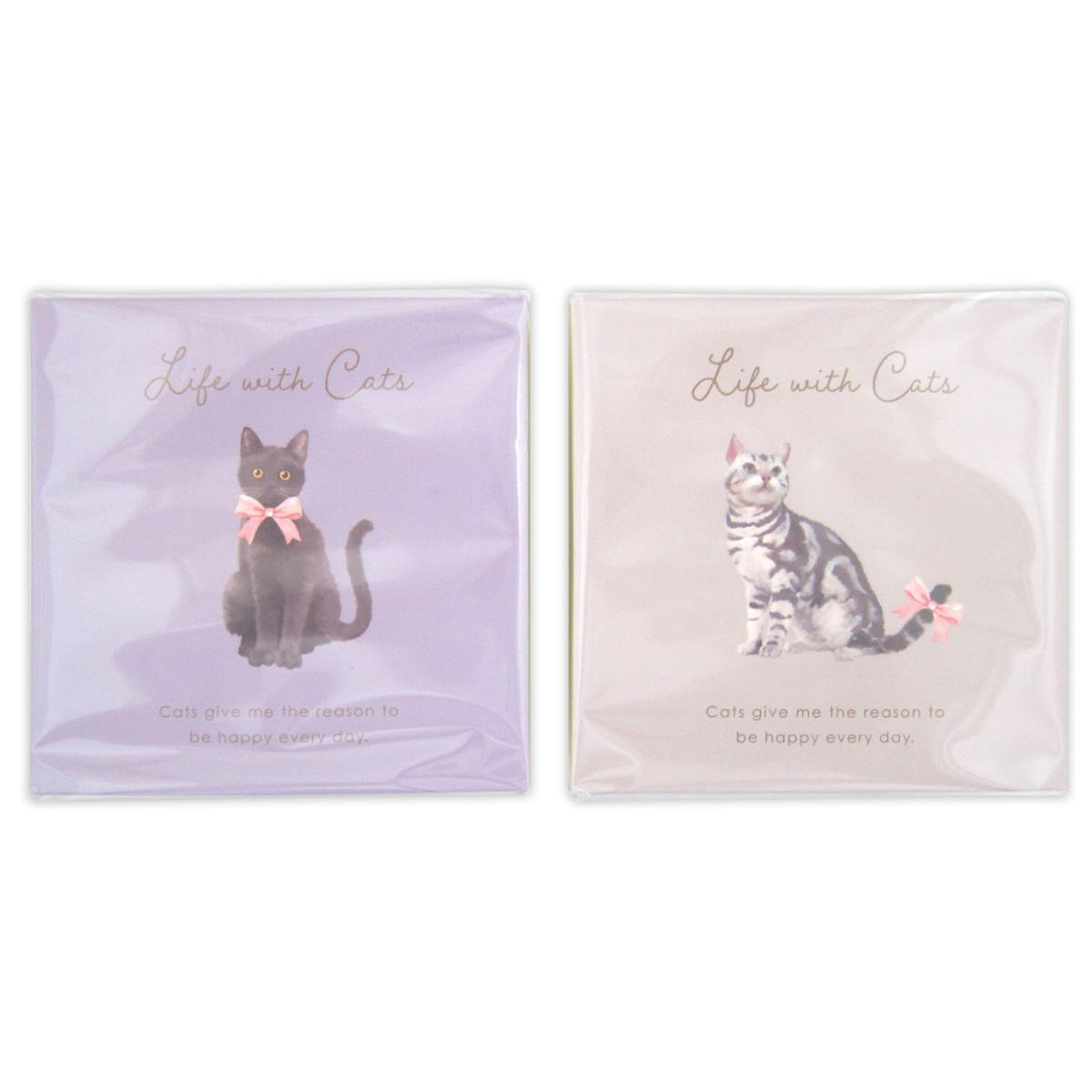 トリュフ用ボックス 4マス 猫柄 309021