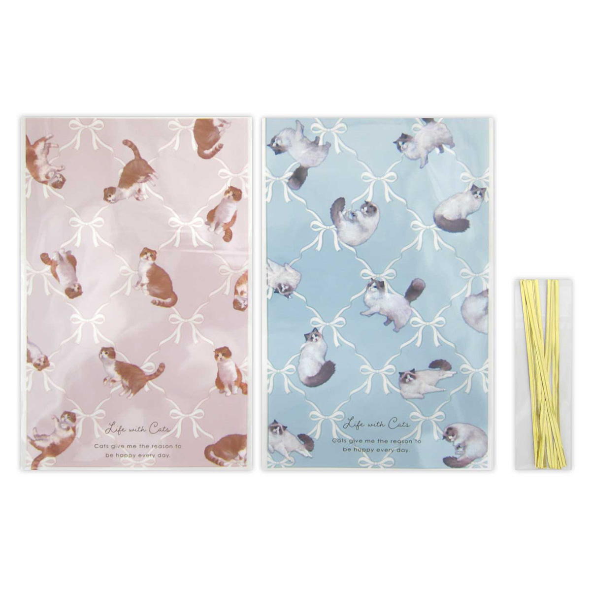 クリアバッグ 猫柄B 6枚 309023