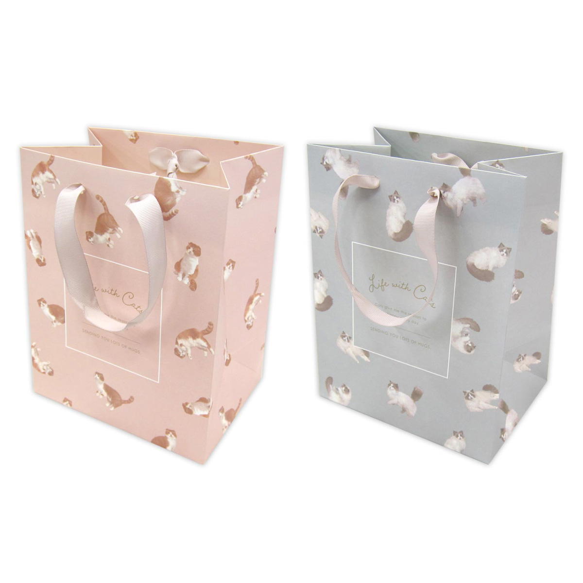 ペーパーバッグ タテ 猫柄 309028