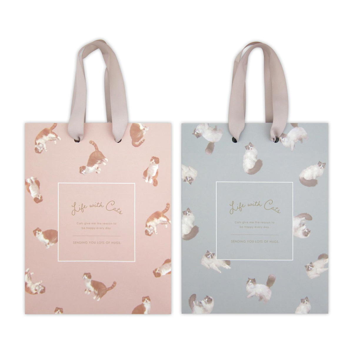 ペーパーバッグ タテ 猫柄 309028