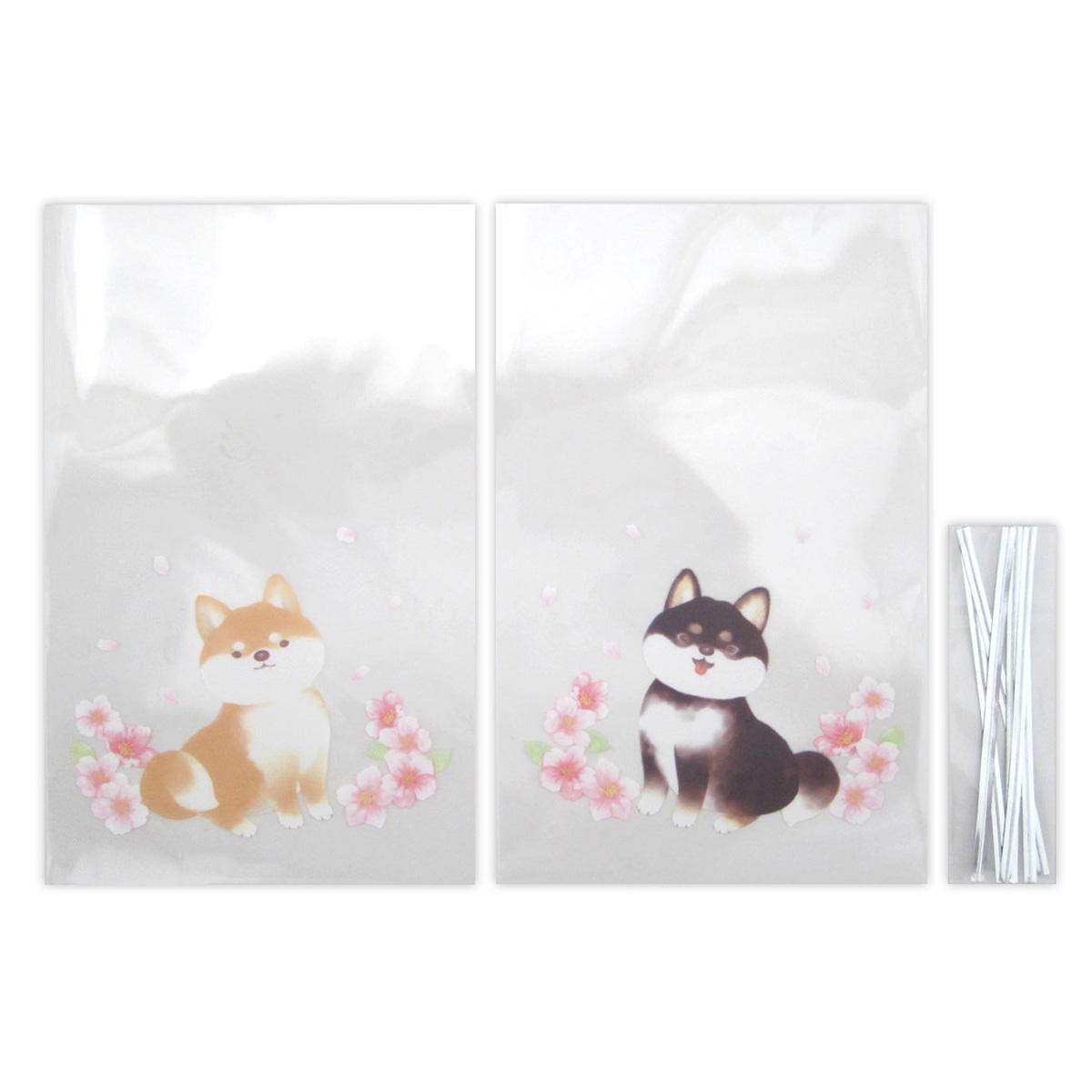 クリアバッグ 柴犬柄A 6枚 309034