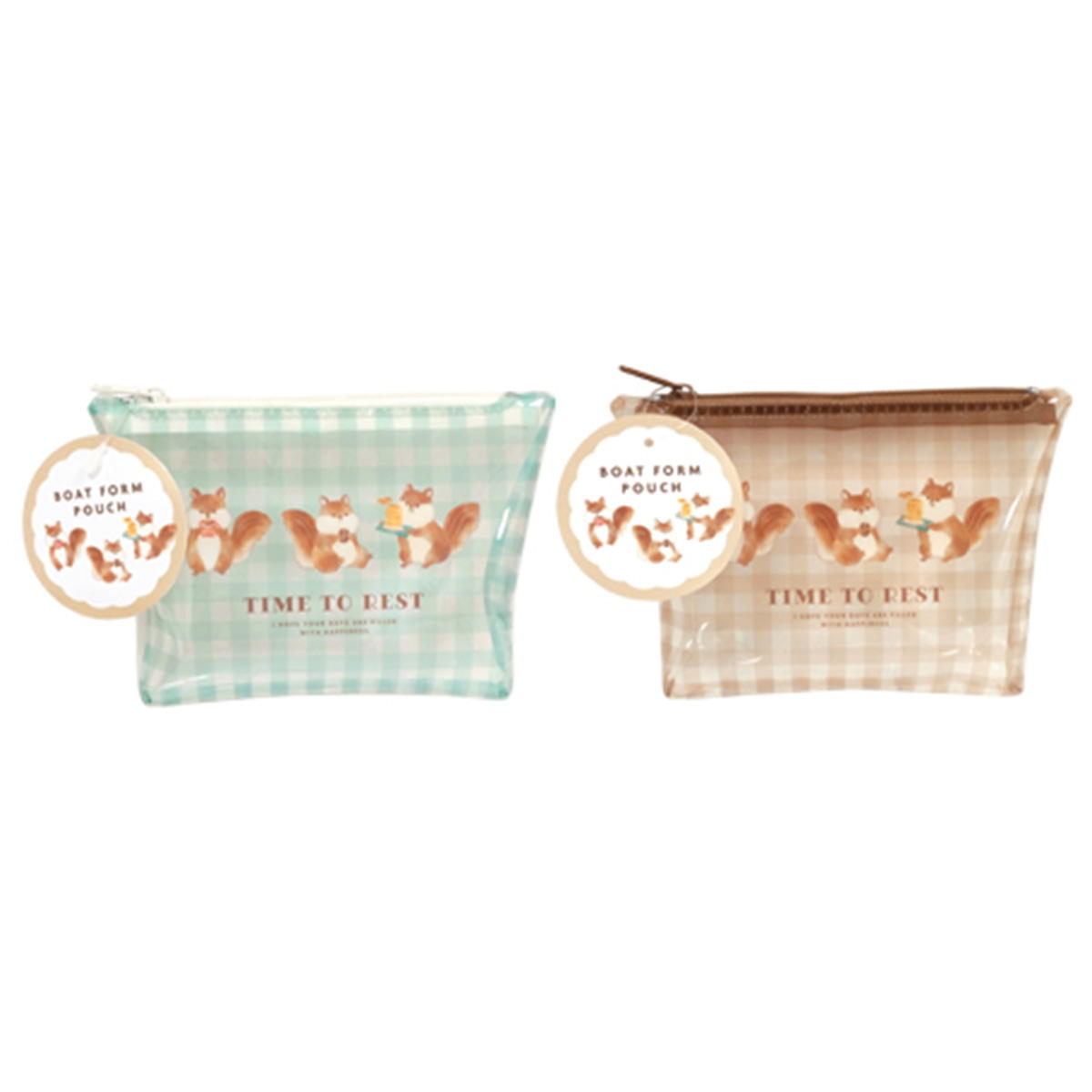 舟形ポーチ リスカフェ柄 309046