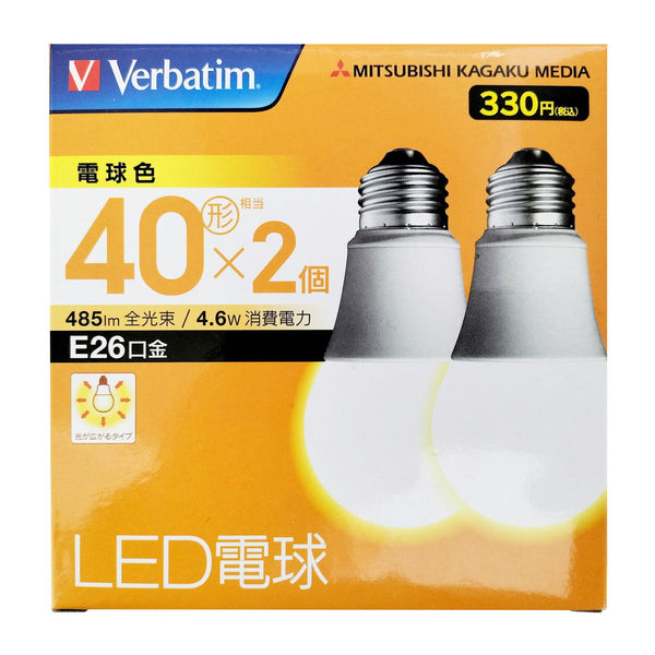 三菱LED電球40W電球色2個 309433