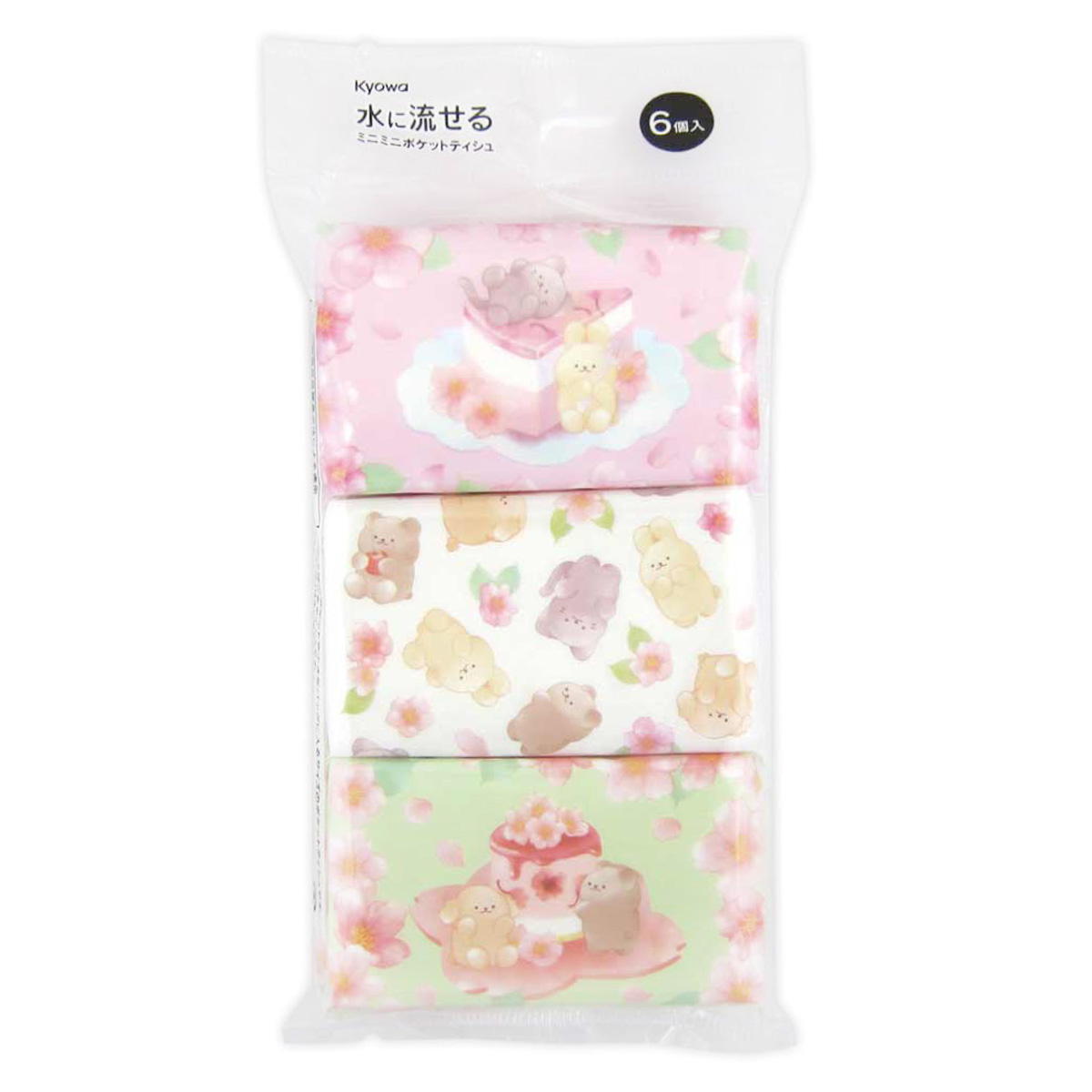 ミニミニポケットティシュ 桜巡り SE スイーツ柄 6個入 309529