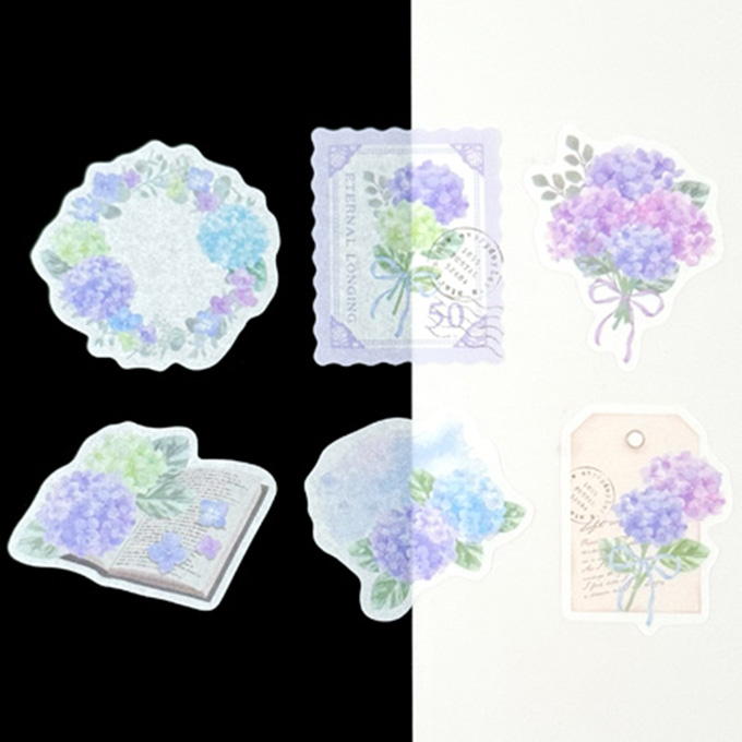 フレークシールサマーフラワー紫陽花柄 314475