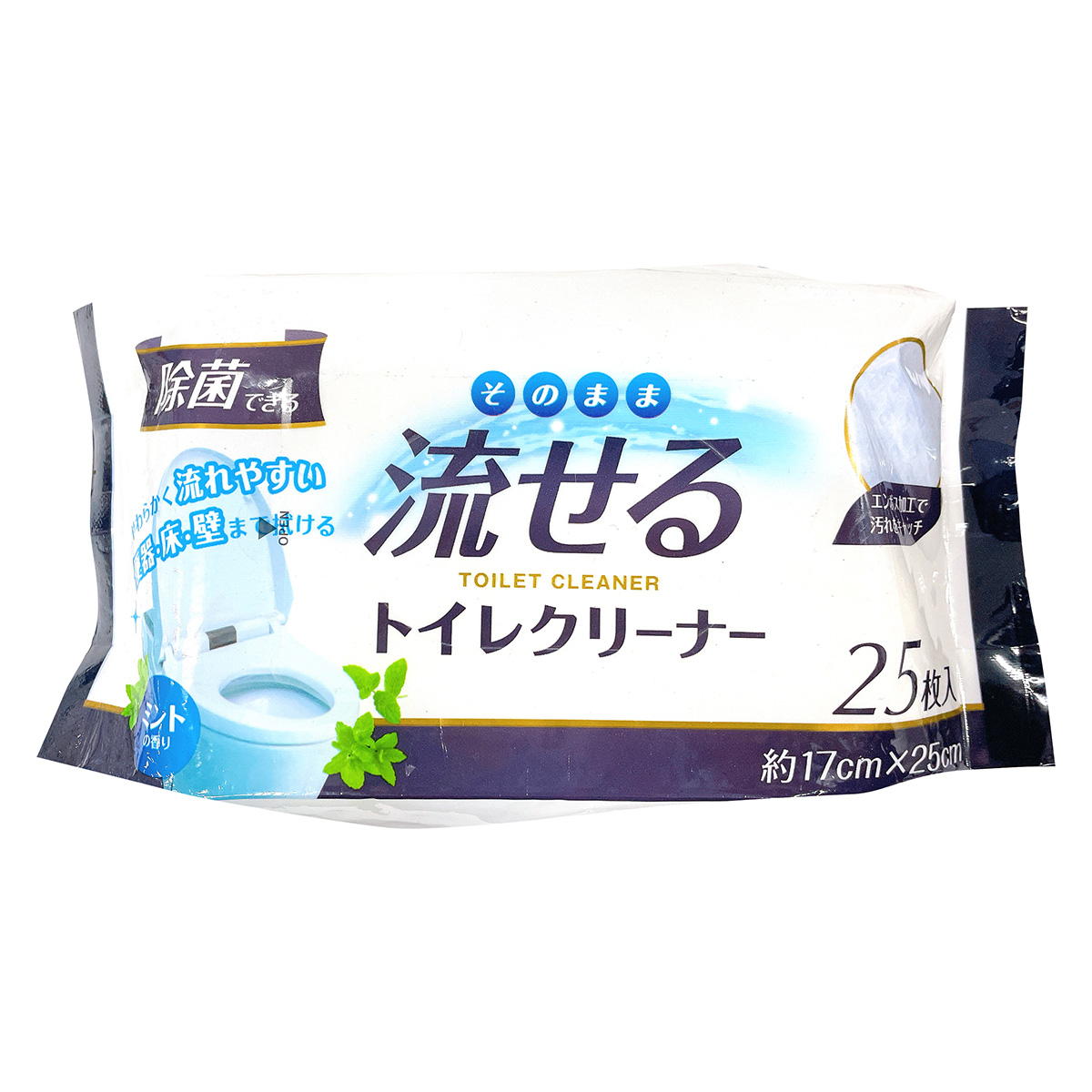 流せるトイレクリーナー 25枚入 ミントの香り 315027