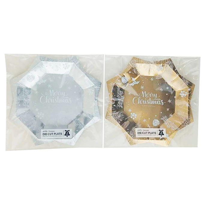 ダイカットプレート 3P ナチュラルクリスマス・シャイニー 315813