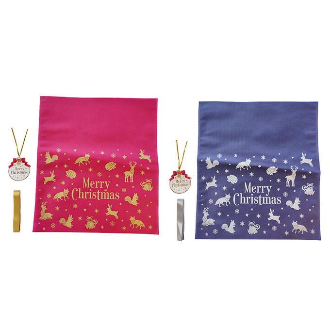 不織布バッグ L クリスマスフォレスト リボンタグ付 315838