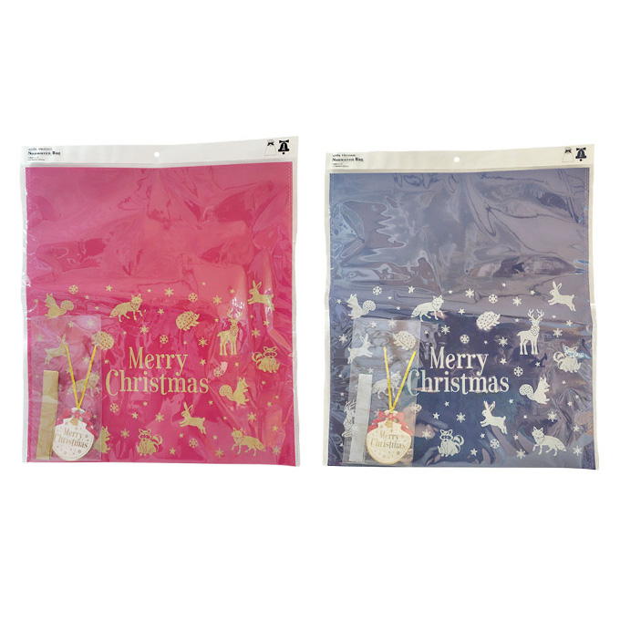 不織布バッグ L クリスマスフォレスト リボンタグ付 315838