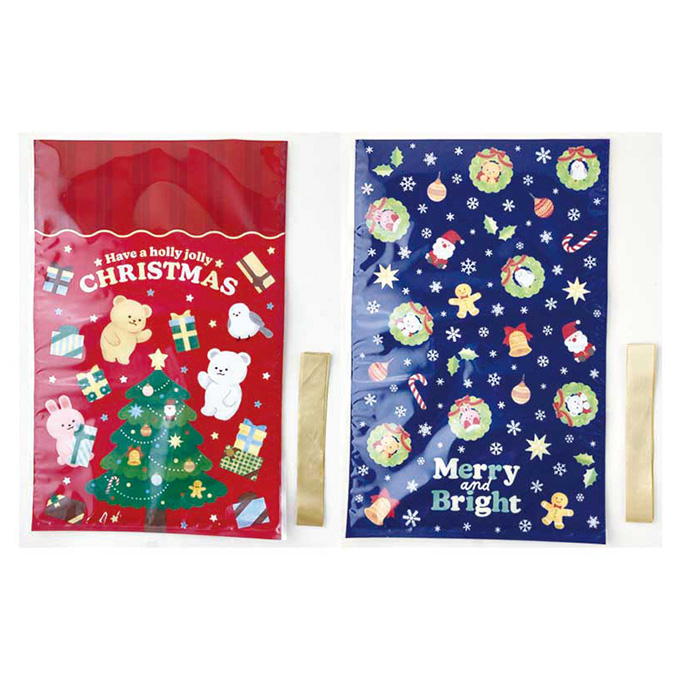 ダブル不織布バッグ リボン付 クリスマスフレンズ 315855