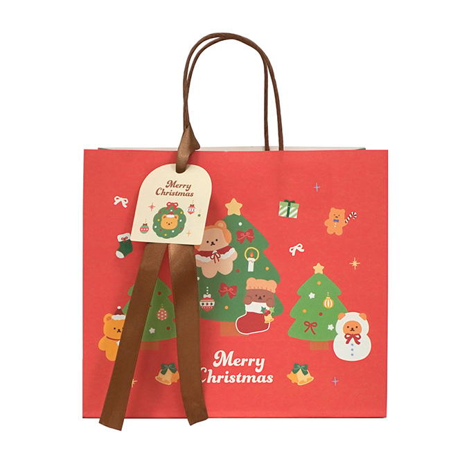 リボンタグ付ペーパーバッグベアクリスマス 316104