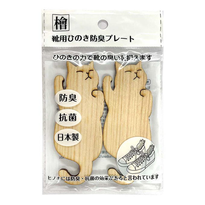 靴用ひのき防臭プレート ネコ 317928