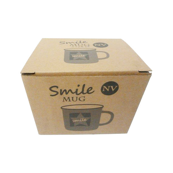 【OUTLET】マグカップ 陶器 smileマグ ネイビー 箱入り 95×125×85mm　320546