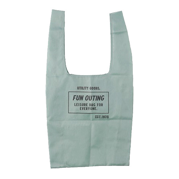 【OUTLET】エコバッグ おしゃれ コンパクト マチ付き 収納ポケット付 約36×33×マチ9cm グリーン  FUN OUTING　321304