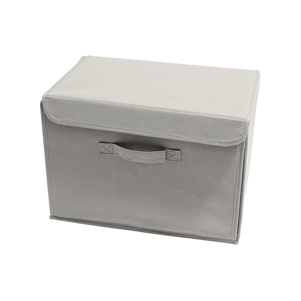 収納ボックス 布製 収納ケース 折りたたみ フタ付き ストレージボックス 持ち手付 衣類収納ボックス 前開き収納ボックス 26×38×26cm　325010