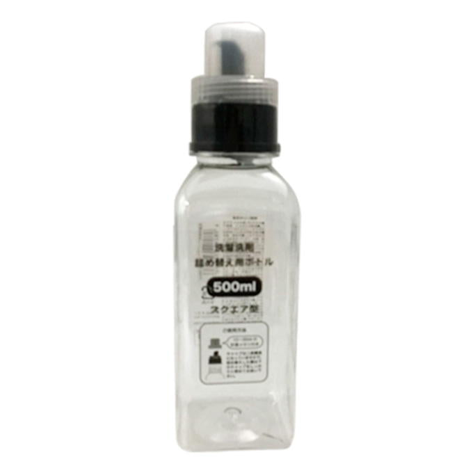 洗濯洗剤用クリアボトル 角型 500ml 326402