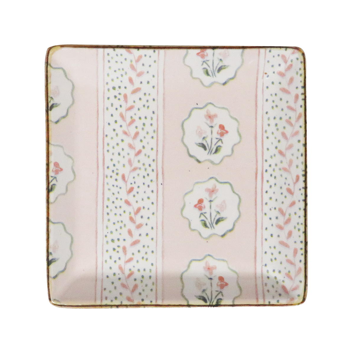 プレート スクエア S フラワー ピンク 327861