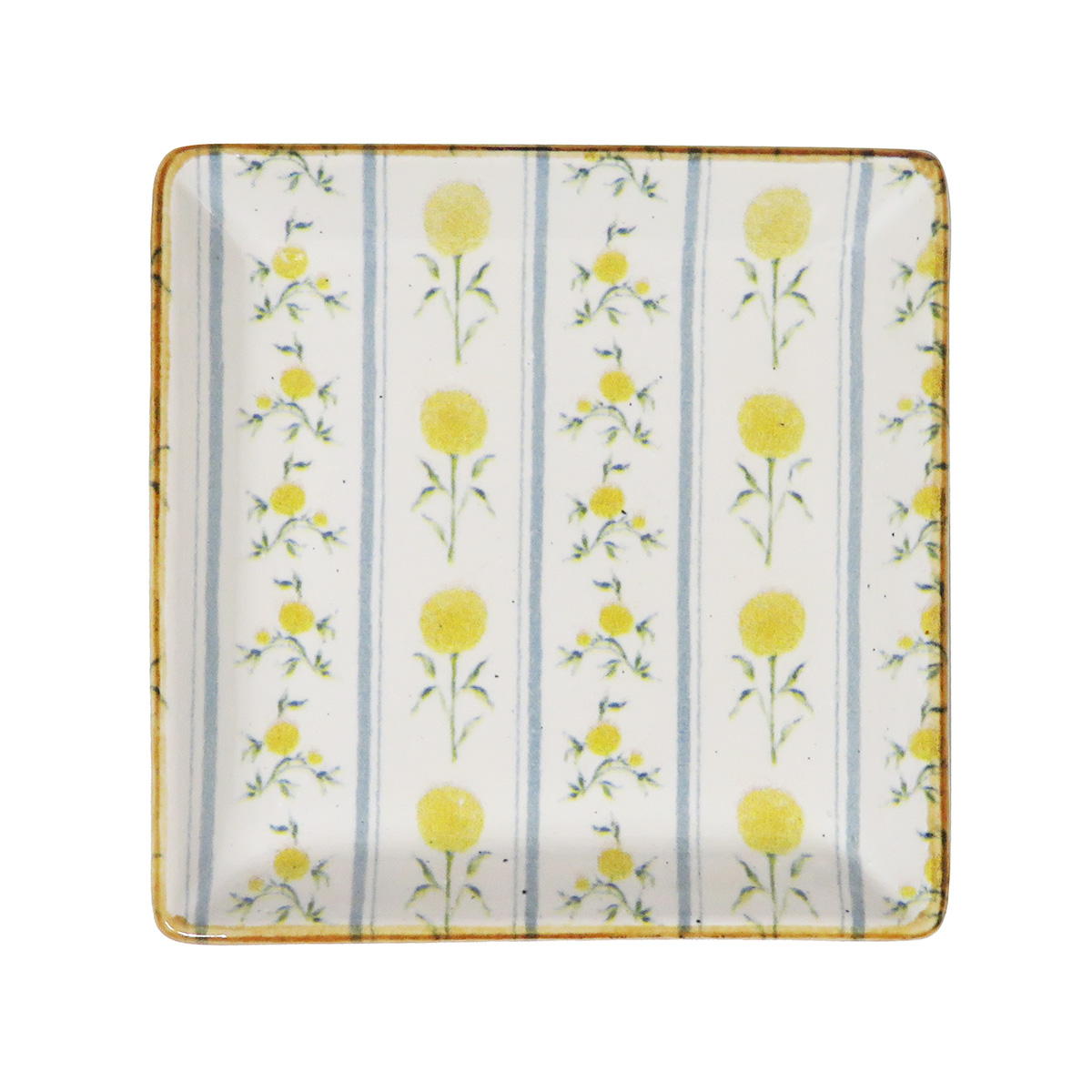プレート スクエア S フラワー イエロー 327862