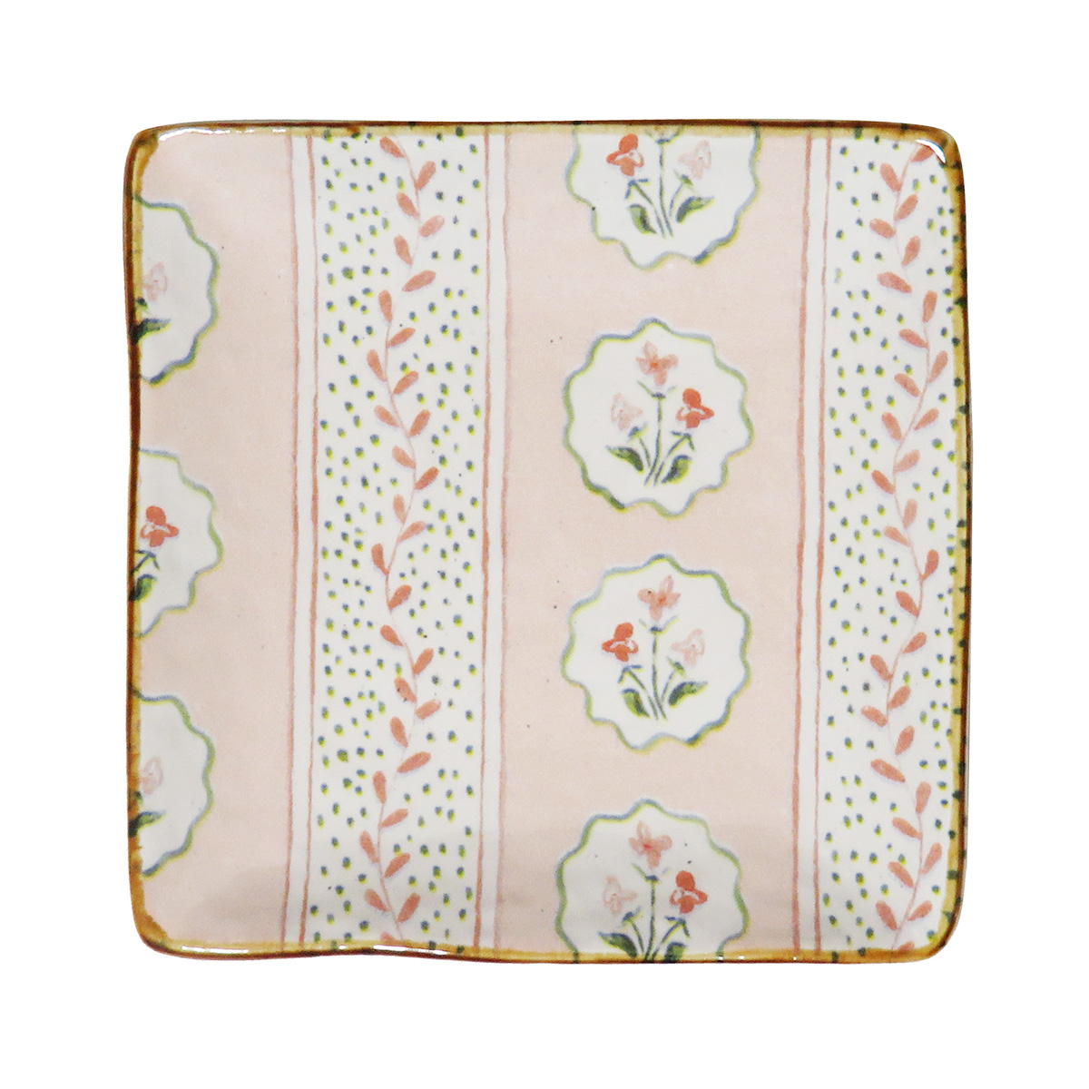 皿 プレート スクエア L フラワー ピンク 327863