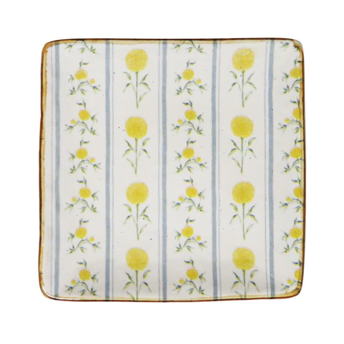プレート スクエア L フラワー イエロー 327864