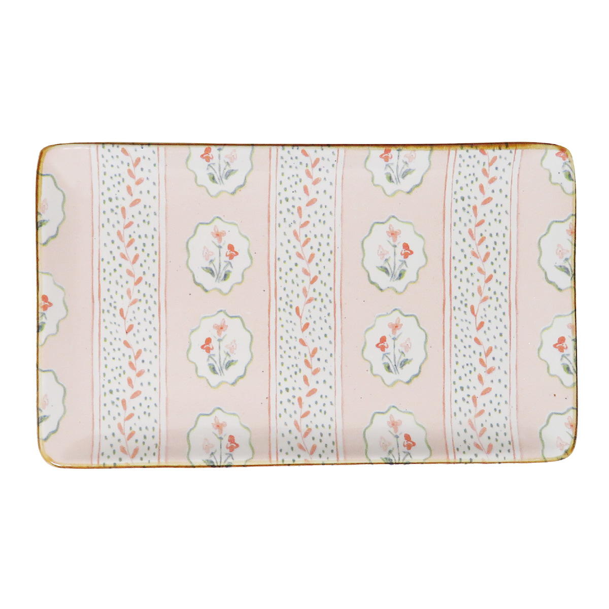 プレート レクタングル L フラワー ピンク 327867