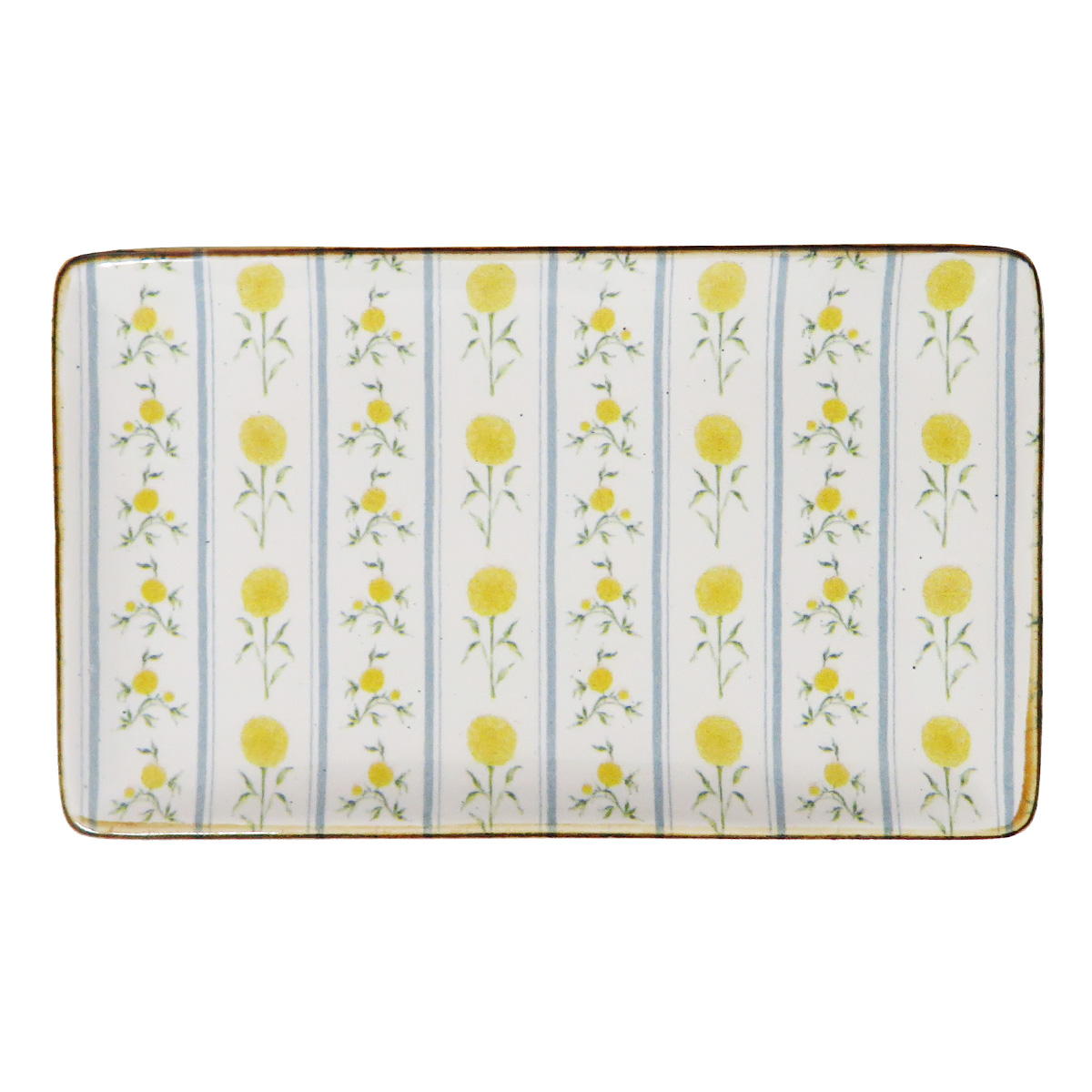 プレート レクタングル L フラワー イエロー 327868