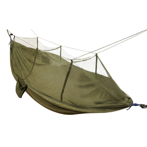 【在庫限り】【WEB限定】ハンモック 虫よけ 蚊帳付 1人用Montagna モンターナ HAC2765 （ベージュ・グリーン）　328515