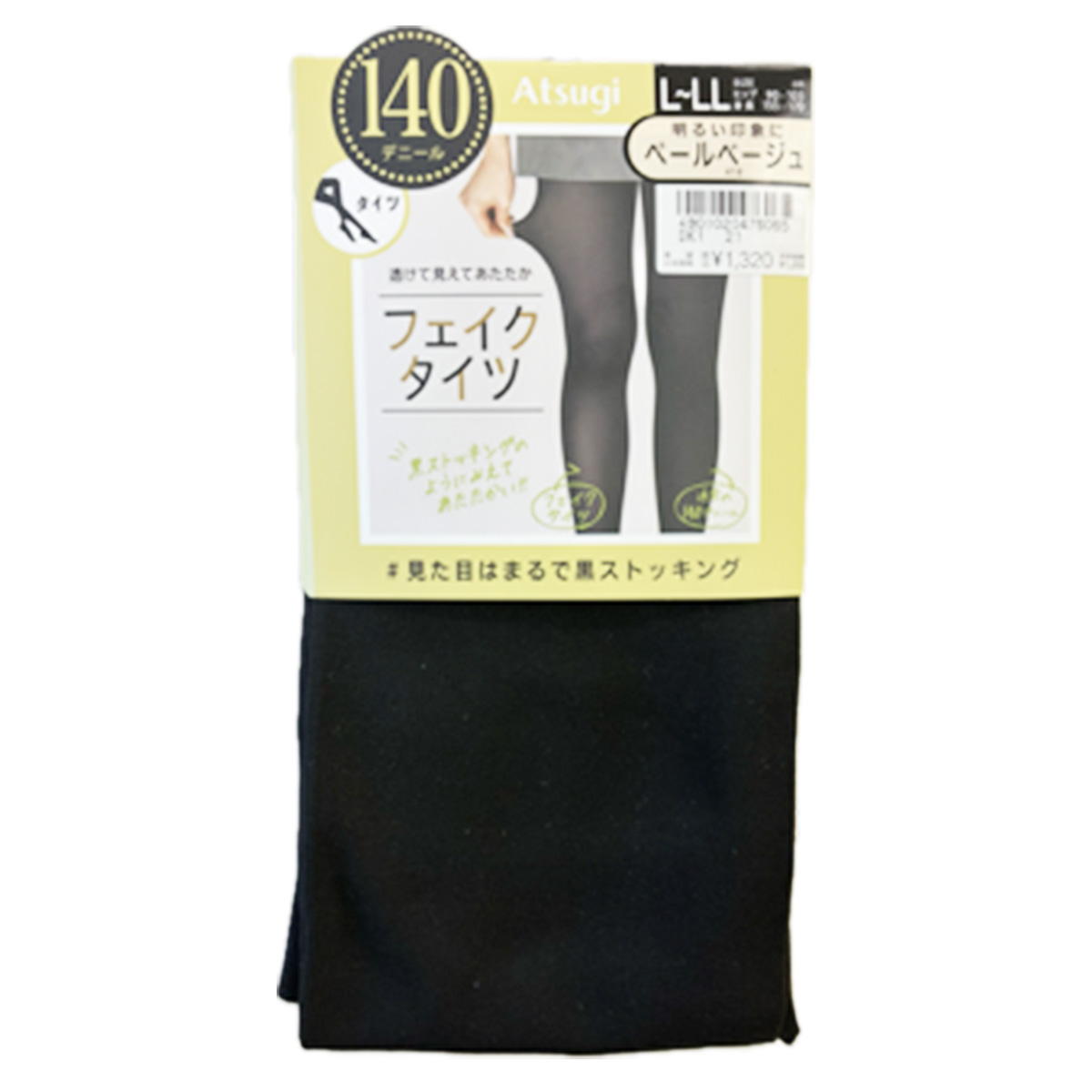 フェイクタイツ140デニールL-LLペールBE 328963