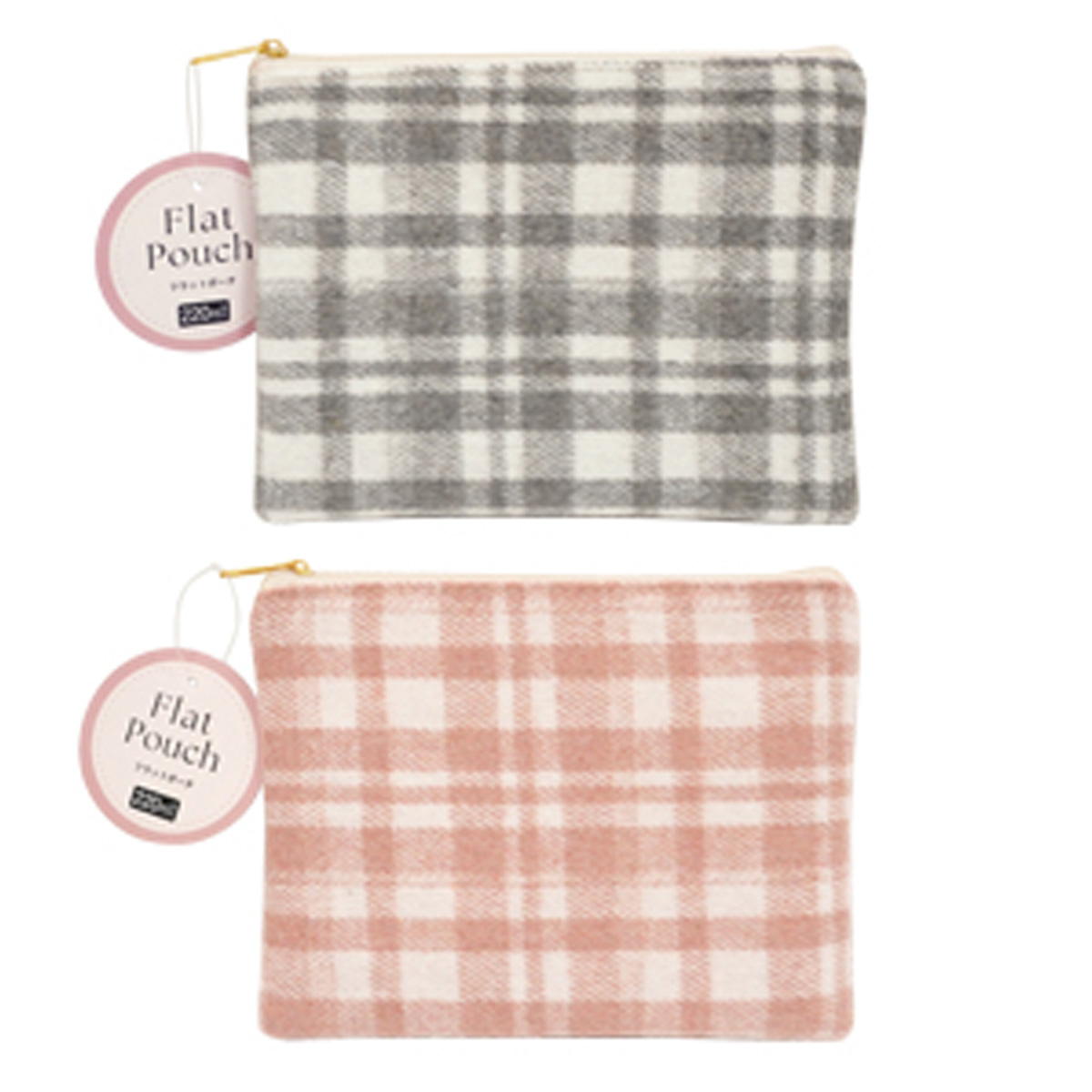 フラットポーチチェック柄 329178
