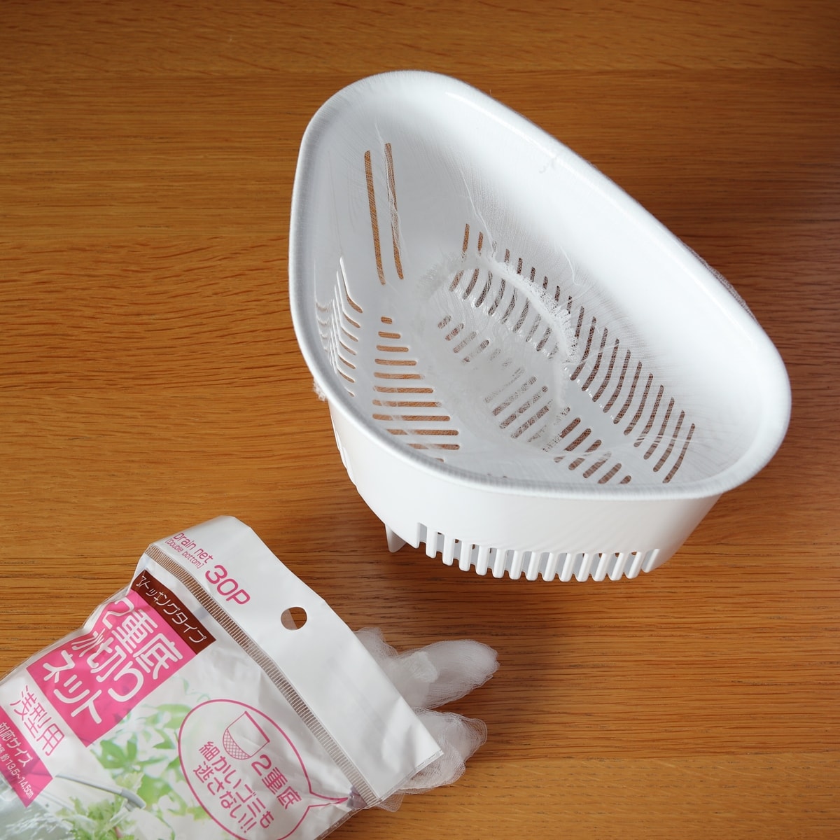 水切りネット 排水口ネット ごみ取りネット 2重底水切りネットストッキングタイプ 浅型用 30枚　330409