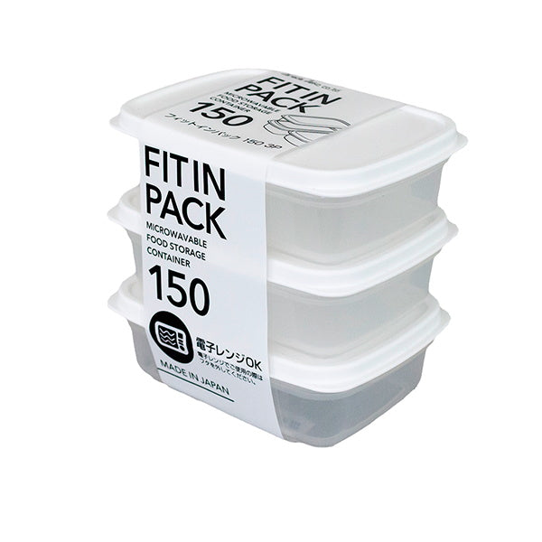 食品保存容器 フードストッカー ストック容器 フィットインパック 3P ホワイト 150ml　330430