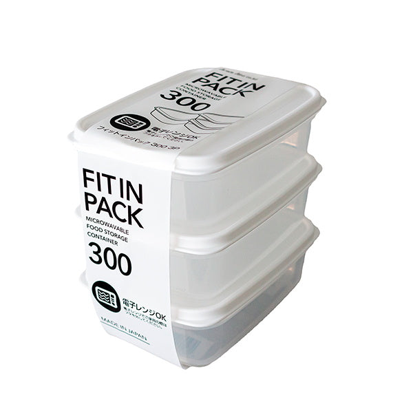 食品保存容器 フードストッカー ストック容器 フィットインパック 3P ホワイト 300ml　330431
