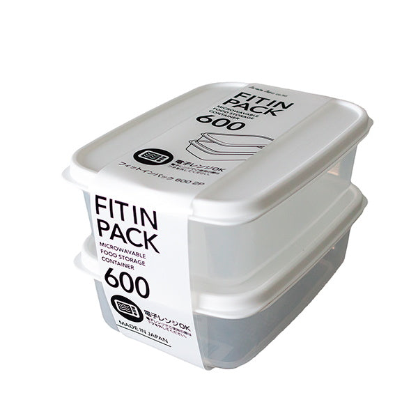 食品保存容器 フードストッカー ストック容器 フィットインパック 2P ホワイト 600ml　330432