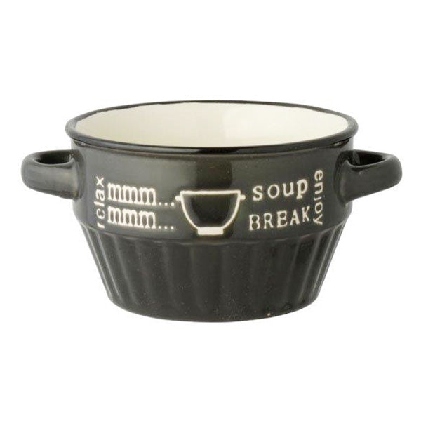 スープカップ スープマグ ボウル 深め 耐熱カップ 陶器 オーブン可 enjoy ミニスープカップ ブラック 10×13×6cm　333922