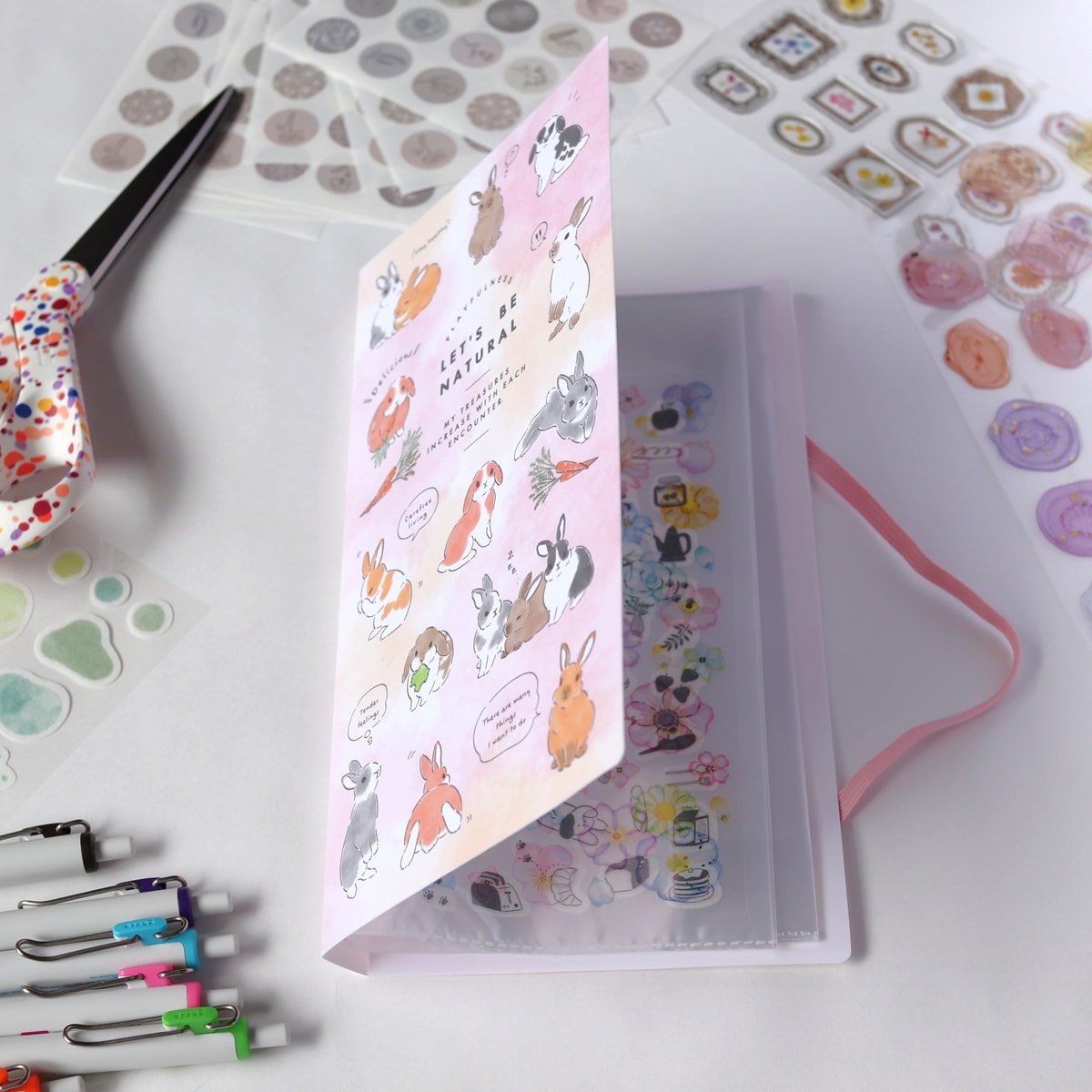 シール収納ファイル 20ポケット 水彩アニマル 338552